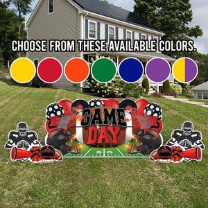 Oversized Game Day Yard Card Display | 5pc Football Party Yard Signs | Yard Card Rental Business