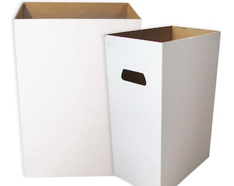 Large Disposable Recyclable Cardboard Trash Cans (Blank) | 3 Lid Options