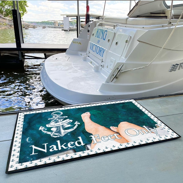 Large Naked Feet Only Boat Mat, 24" x 36" or 36" x 60"