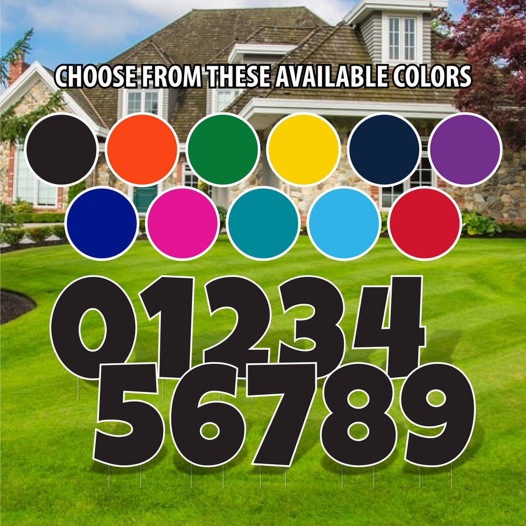 24 Yard Sign Numbers, 10pc, Outdoor Lawn Decorations, Yard Card Rental Business, Luckiest Guy