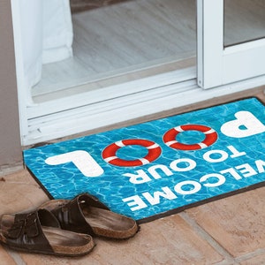 Large Welcome to Our Pool Doormat, 24” x 36”