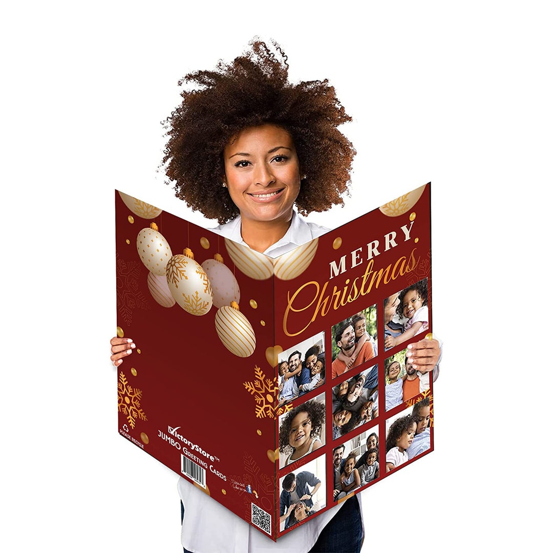 36 Jumbo Custom Christmas Card Merry Christmas 9 Custom Photos With