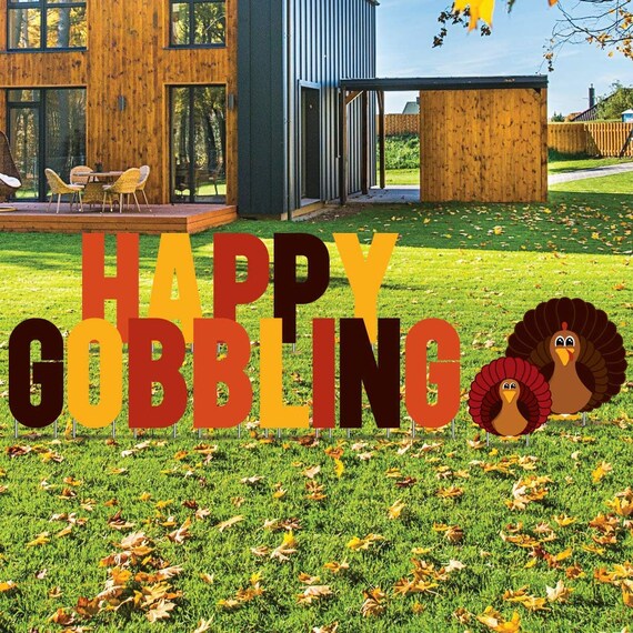 Happy Thanksgiving Lawn Decorations Happy Thanksgiving Etsy