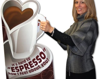 36" Die Cut Jumbo Valentines Day Card: It's Hard to Espresso How I Feel About You with Envelope | Giant Greeting Card | Big Funny Card