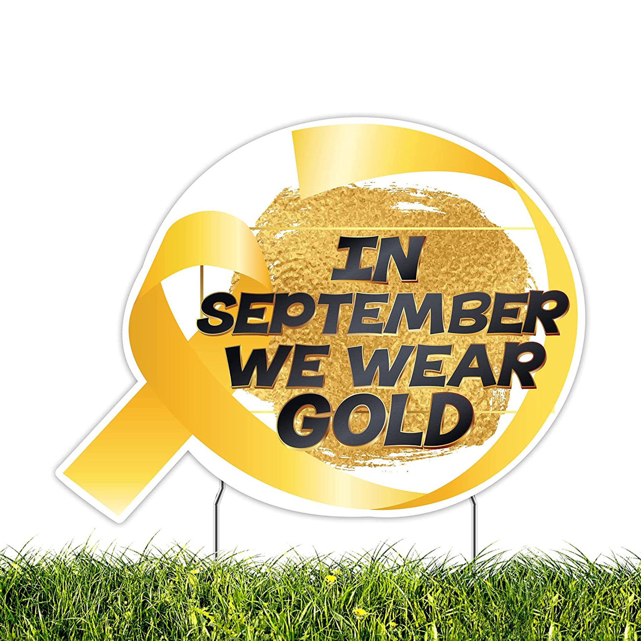 In September We Wear Gold Yard Card Lawn Sign Childhood - Etsy Finland
