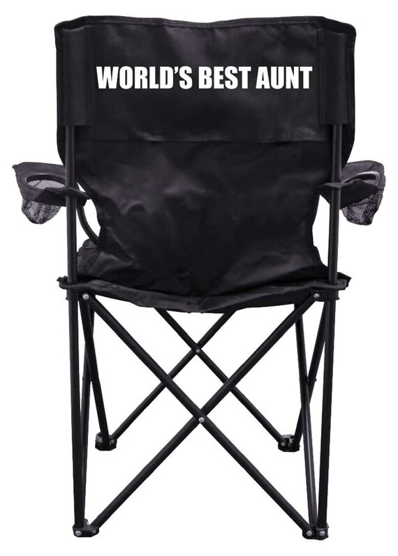 Viento nacido para justificar La mejor tía del mundo: silla de camping plegable negra silla - Etsy España