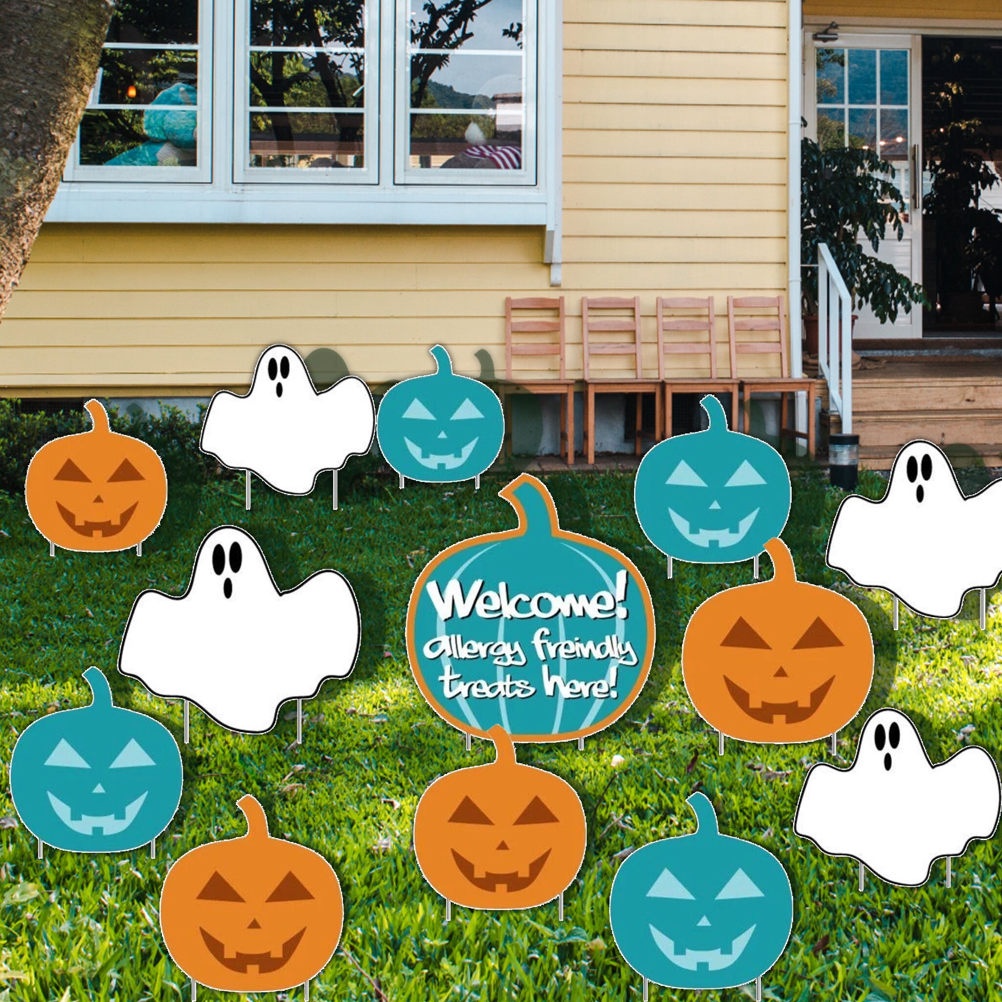 Welcome Allergy Friendly Treats Here 13pc Halloween Lawn Etsy