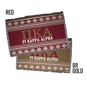 Pi Kappa Alpha Throw Blanket | Christmas Sweater Design | Officially Licensed Fraternity Throw Blanket