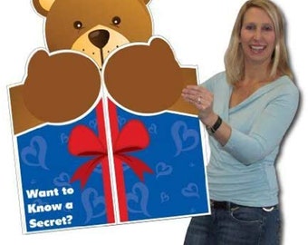 Jumbo Bear Hug Valentine's Day Card: 36" Die-Cut Greeting Card