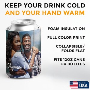 Custom Photo Can Coolers – Personalized Wedding, Birthday & Family Party Favors Bild 2