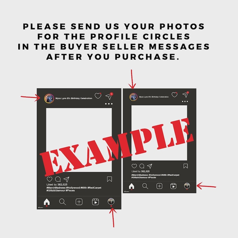 Custom Social Media Photo Booth Frame: Wedding Reception Decor image 3