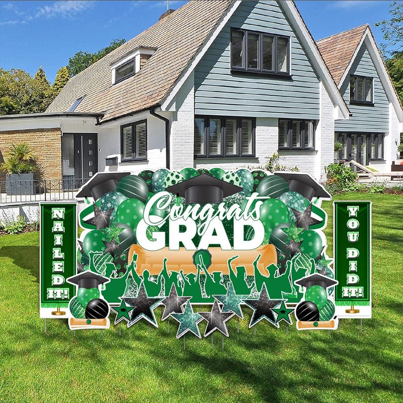 Congrats Grad Lawn Sign: Outdoor Graduation Party Decorations - Etsy