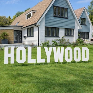 18" Hollywood Yard Sign Letters, 9pc, Outdoor Lawn Decorations, Yard Card Rental Business