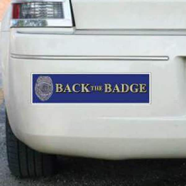 Back The Badge, Police Force Bumper Sticker, 3" x 11.5"