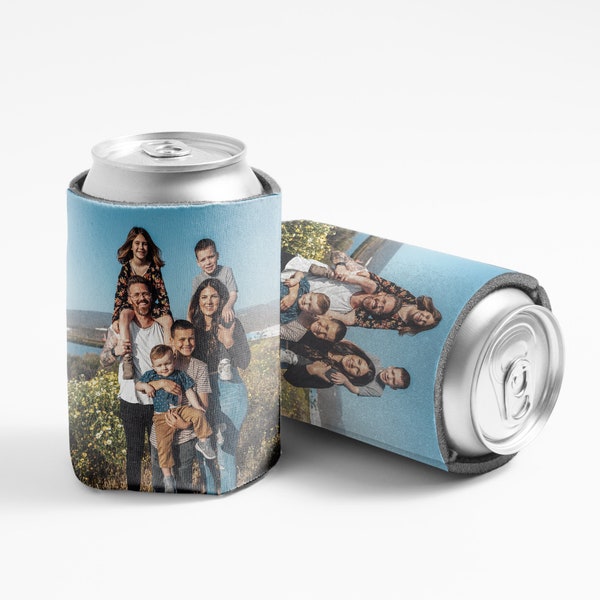 Custom Photo Can Coolers | Family Photo Can Coolers | Wedding Photo Can Coolers