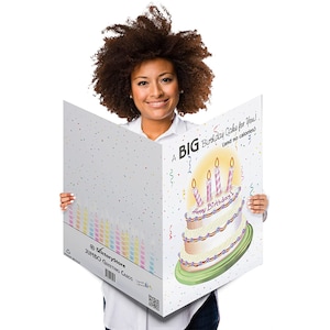 36&quot; Jumbo Birthday Card With Custom Photo: A BIG Birthday Cake For You! (and no calories) | Giant Greeting Card | Big Funny Card