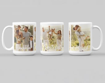 Custom 3-Photo Coffee Mug: 15 oz Ceramic, Edge-to-Edge Print