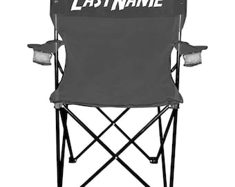 Custom Folding Camping Chair With Personalized Last Name or Text
