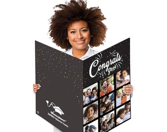 Jumbo Graduation Card: 9-Photo Collage, Personalized Message (3Ft)