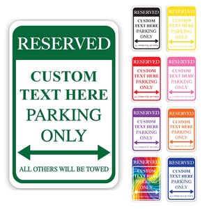 Custom Reserved Parking Metal Sign: Personalized Aluminum Sign