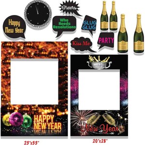 New Year Photo Booth Frame and Props Set