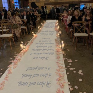 54&quot; 1 Corinthians (13:4-7) Wedding Aisle Runner | Wedding Decoration