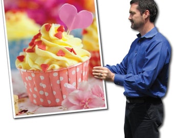 36" Jumbo Valentines Day Card: Cupcake with Envelope | Giant Greeting Card | Big Funny Card