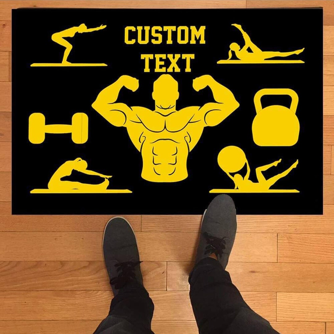 Large Gym and Fitness Center Doormat Custom Text, 24 X 36 Etsy