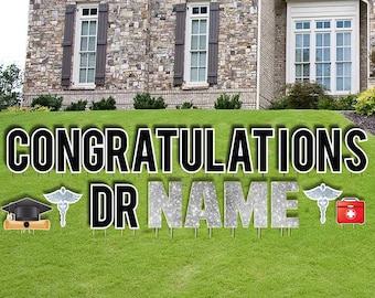 Custom Congratulations Dr Yard Letters, 31pc Congrats Yard Art, Medical School Graduate Decor