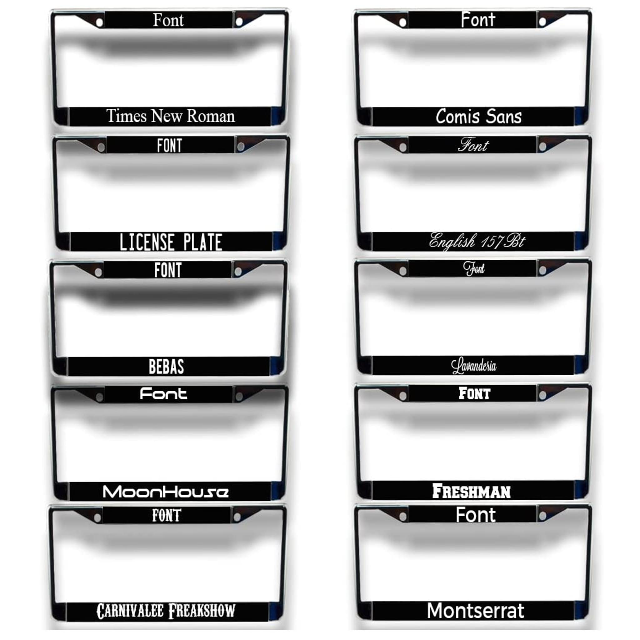 Custom License Plate Frame Choose Color and Font Etsy