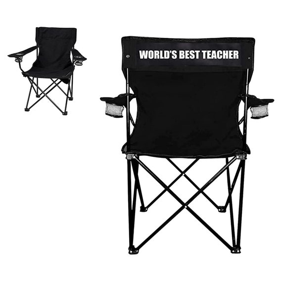 perdonado Explícito Nominal El mejor maestro del mundo: silla de camping plegable negra - Etsy España