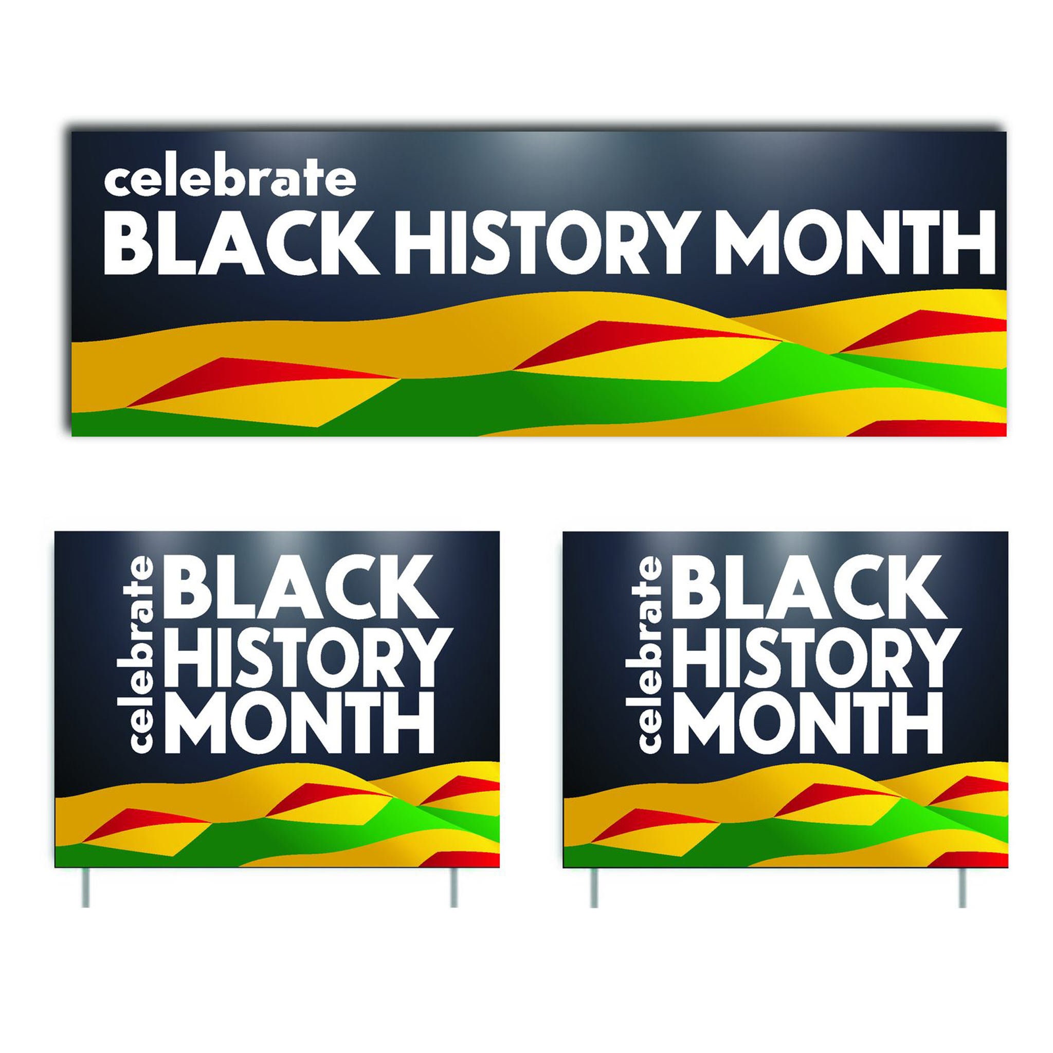 Celebrate Black History Month Banner 2 Yard Signs Set Etsy