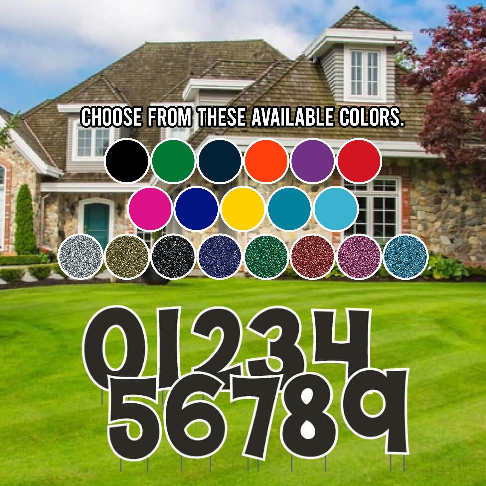 24 Yard Sign Numbers 10pc Outdoor Lawn Decorations Yard Etsy
