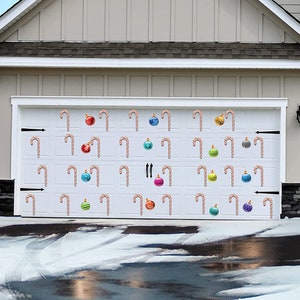 Christmas Garage Magnet Decoration Bundle | 15 Ornaments & 30 Candy Canes
