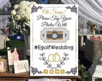2 Custom Wedding Hashtag Signs - 24in x 36in