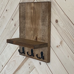 Shelf with Hooks, Coat Rack, Key Hanger, Wall Decor, Leash Hooks, Entry Hanger, Entry Organizer