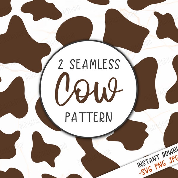 Brown Cow Print Pattern SVG, Cow Print Pattern, Animal Seamless , Seamless Cow Pattern Svg, Cow spots, Digital Download file svg png jpg pdf