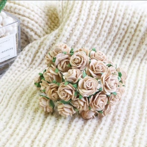 20mm. 25stk.Mulberry Paper Flower, Maulbeerrose, Mini Rose Blume, Papierblume, Rose Blume, DIY Handwerk, Hochzeitskarte Dekoration