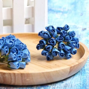 Papieren moerbeiknop, moerbeiboom donkerblauwe roos, mini-roos, papieren bloem, papieren bloem, roze bloem, doe-het-zelf ambachten, roos
