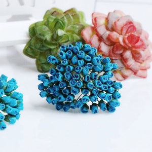 4 mm.100 pz.Fiore di carta di gelso,rosa blu di gelso,mini fiore di rosa,fiore di carta,fiore di rosa,artigianato fai da te