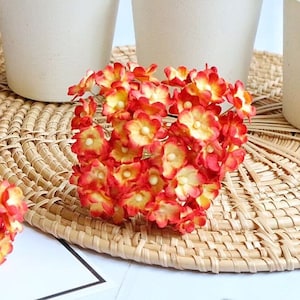 50 Stück.15mm.Miniatur Maulbeerpapier Doppelschicht Kirschblüte,Miniaturpapier Blume,Maulbeerpapier,Kirschblüte