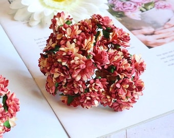 50Pcs.15mm.Mulberry Paper Dahlia,Miniature Paper Flower,Dahlia Paper Flower,Mulberry Paper Dahlia,Miniature Dahlia Flower,DIY Crafts Ideas