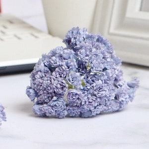 100 pezzi da 10 mm di carta di gelso, fiori di carta in miniatura, gypsophila di carta di gelso, gypsophila in miniatura, idea per artigianato fai da te