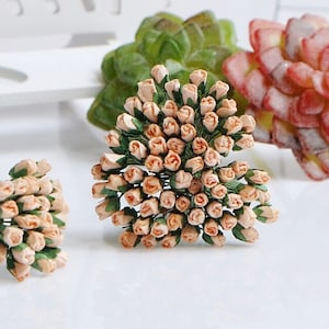 4 mm.100 pz.Fiore di carta di gelso,rosa arancione chiaro di gelso,mini fiore di rosa,fiore di carta,fiore di rosa,artigianato fai da te,casa delle bambole