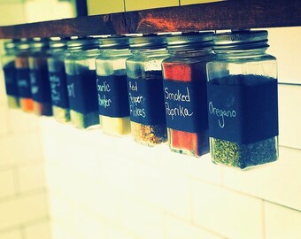 Diy Magnetic Spice Kit 12 Large Empty Glass Jars Clear Etsy