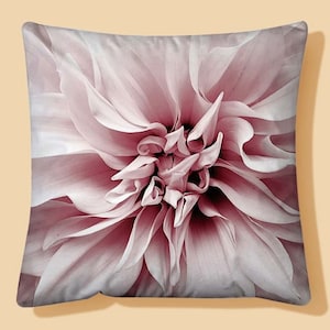 Flower Blush Pink Velvet Cushion Cover Floral Pillow 45cm x 45 cm UK bloom botanic housewarming chic home decor pretty beautiful botanical