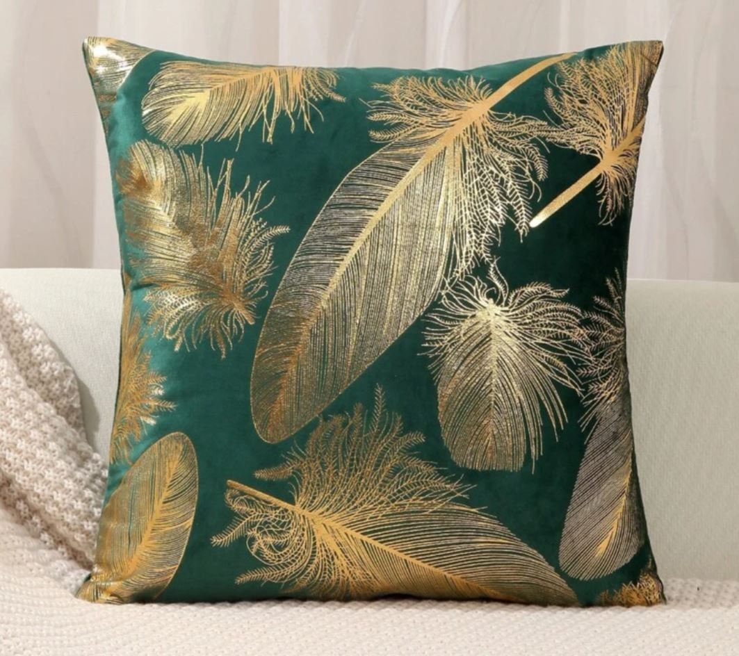 Feather Print Pillow Etsy UK
