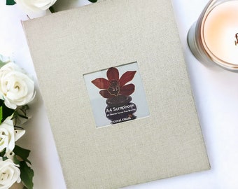 Album ze zdjęciami A4 | Album ze zdjęciami | Album dla dzieci | Ręcznie robiony album ze zdjęciami | Kieszonkowy album ze zdjęciami z podróży | DIY Scrapbooking | Beżowy