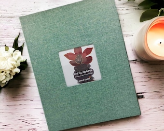 Album na zdjęcia A4 | Album fotograficzny | Album dziecięcy | Ręcznie robiony album na zdjęcia | Kieszonkowy album ze zdjęciami z podróży | DIY Scrapbooking | Niebieski