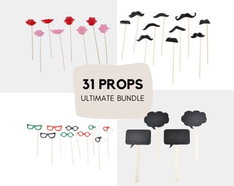 Photobooth Props Bundle | Photo Booth Prop | Photobooth Props | Ready To Use | Parties Events | Props For Weddings